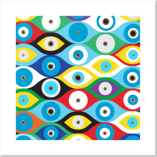 Colorful Evil Eye protection pattern Posters and Art